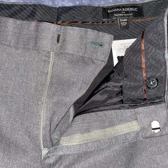 Banana Republic Dress Pants Mens 32x30 Tailored Slim Fit Grey - Picture 4 of 4
